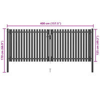 Cancello per Recinzione in Acciaio 4x1,7 m Antracite