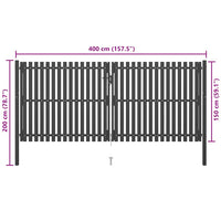 Cancello per Recinzione in Acciaio 4x2 m Antracite 146336