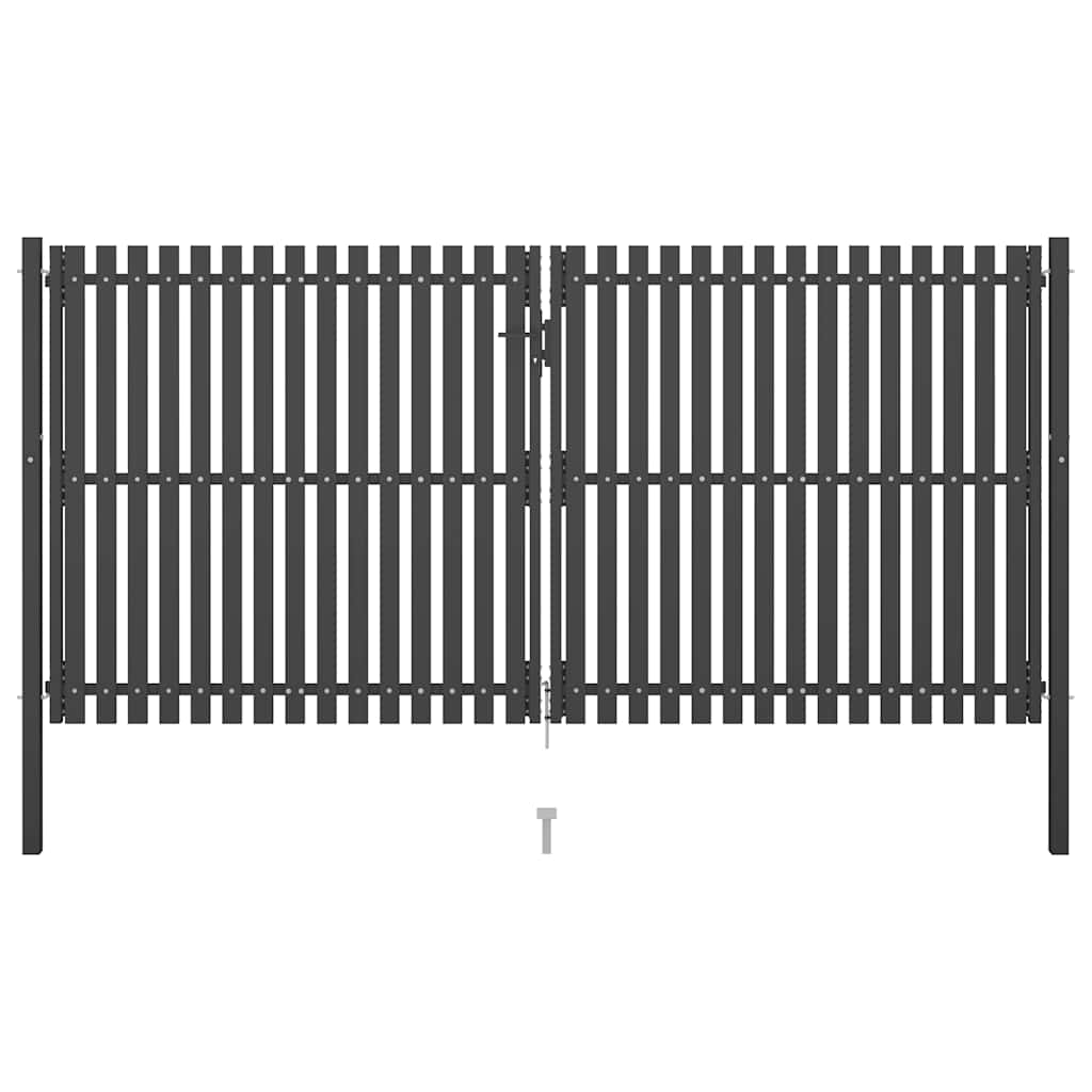 Cancello per Recinzione in Acciaio 4x2,25 m Antracite