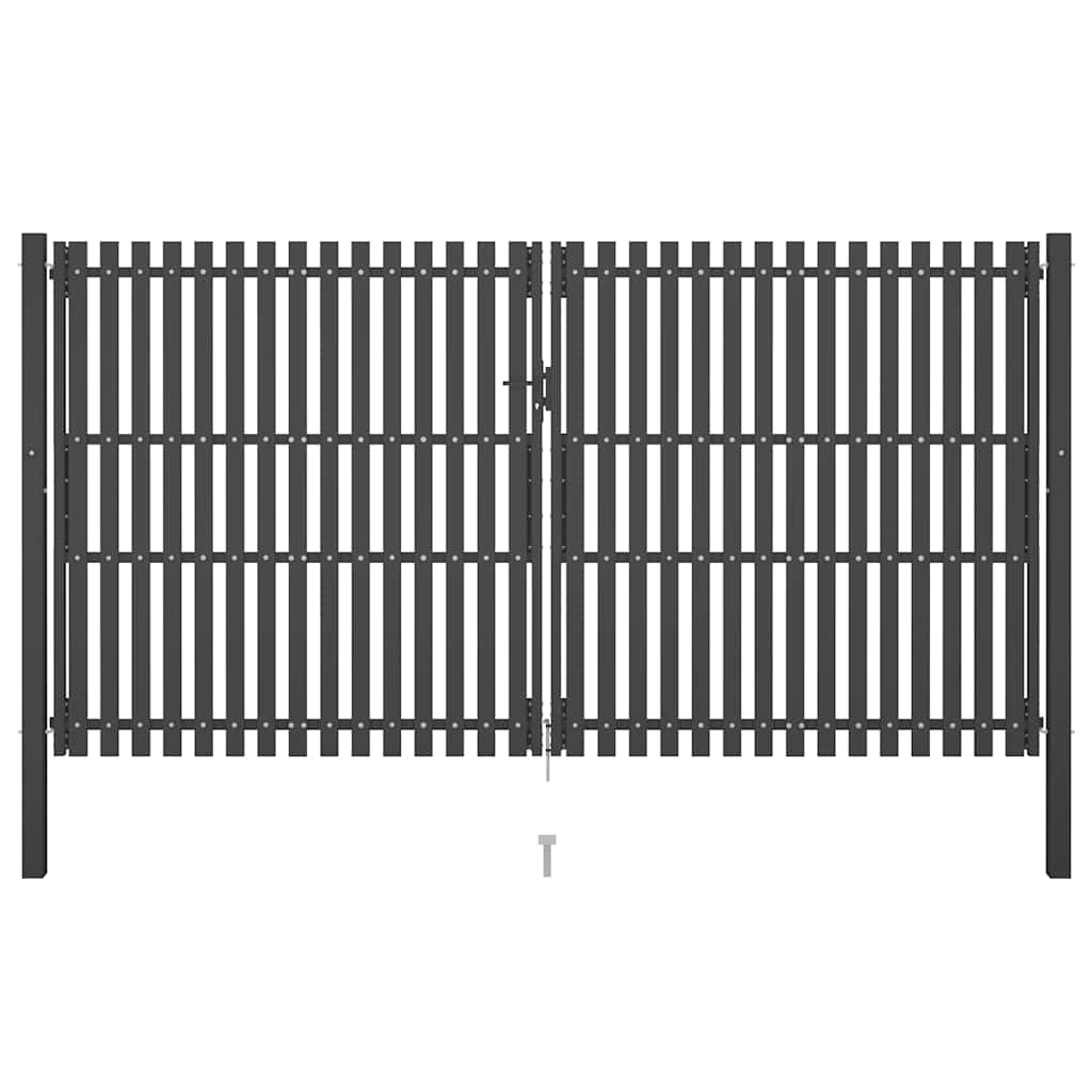 Cancello per Recinzione in Acciaio 4x2,5 m Antracite