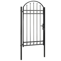 Cancello per Recinzione ad Arco in Acciaio 100x250 cm Nero 146339