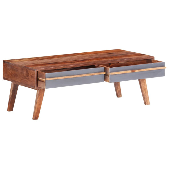 Tavolino da Salotto Grigio 110x50x40 cm Legno Massello 286372