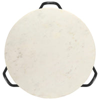 Tavolino da Salotto Bianco 65x65x42cm Pietra Vera Testura Marmo 286446