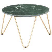 Tavolino da Salotto Verde 65x65x42 cm Pietra Vera Testura Marmo 286447