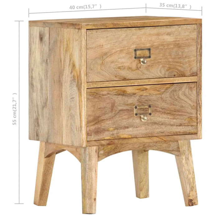 Comodino-Tavolino da notte 40x35x55 cm in Legno Massello di Mango 538701