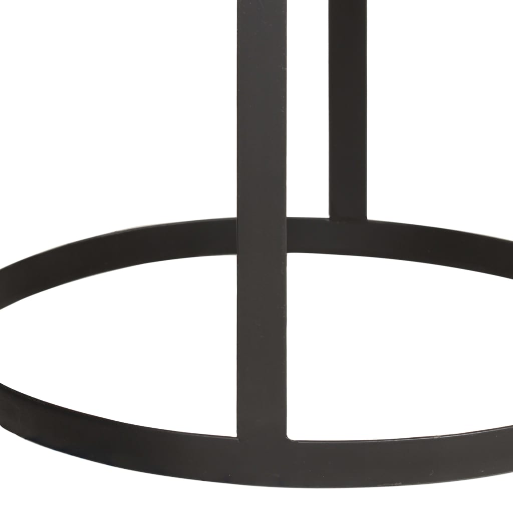 Tavolini Rotondi 2 pz in Legno Massello di Mango e Acciaio cod mxl 24785