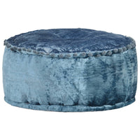 Pouf Rotondo in Velluto 40x20 cm Blu cod mxl 71997
