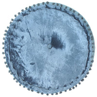 Pouf Rotondo in Velluto 40x20 cm Blu 287566