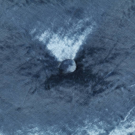 Pouf Rotondo in Velluto 40x20 cm Blu 287566