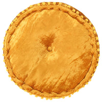 Pouf Rotondo in Velluto 40x20 cm Senape 287568