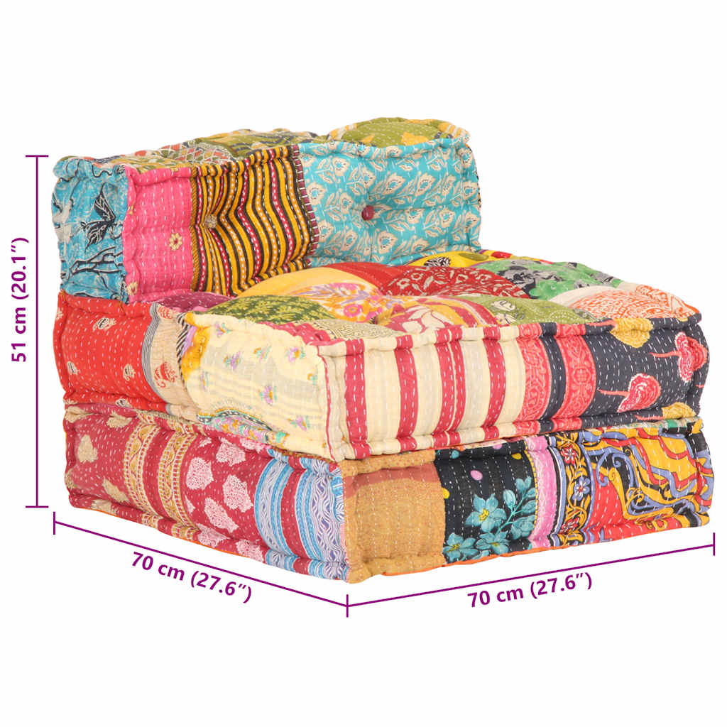 Pouf Modulare in Tessuto Patchwork