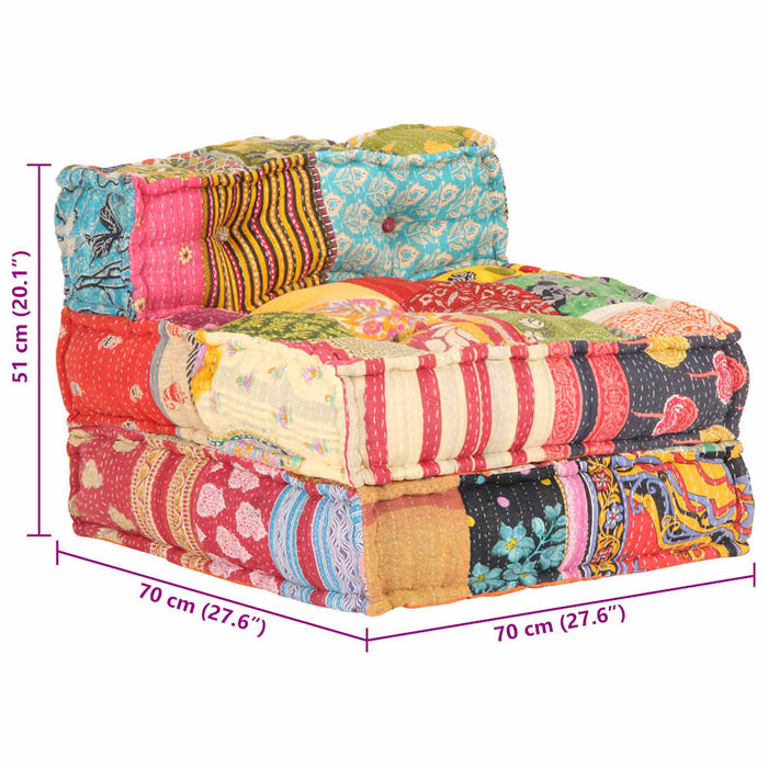 Pouf Modulare in Tessuto Patchwork