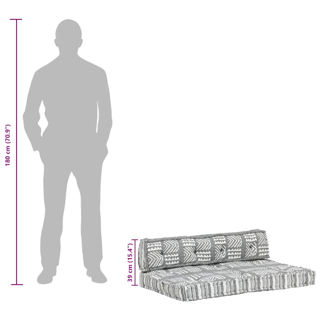 Cuscino per Divani a Pallet Grigio in Tessuto Patchwork 287718