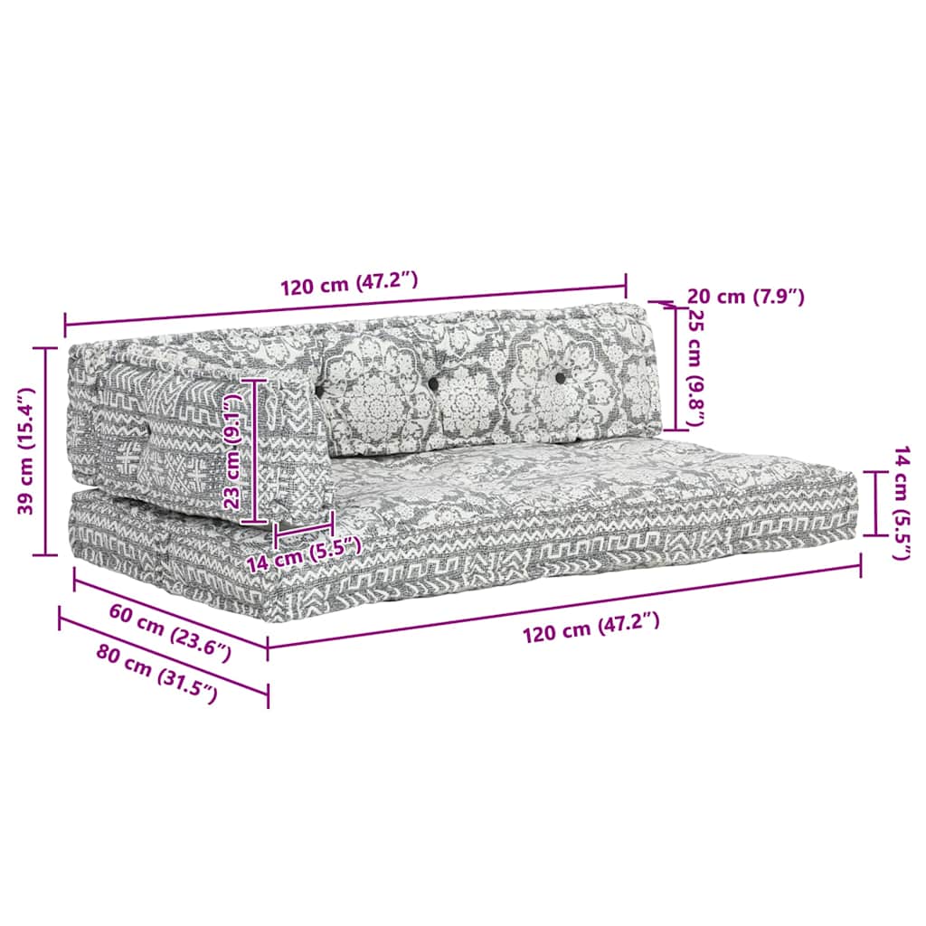 Cuscino per Divani Pallet Grigio Chiaro in Tessuto Patchwork 287725