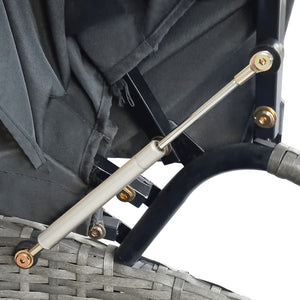 Lettino Prendisole con Baldacchino in Polyrattan Grigio  cod mxl 73228