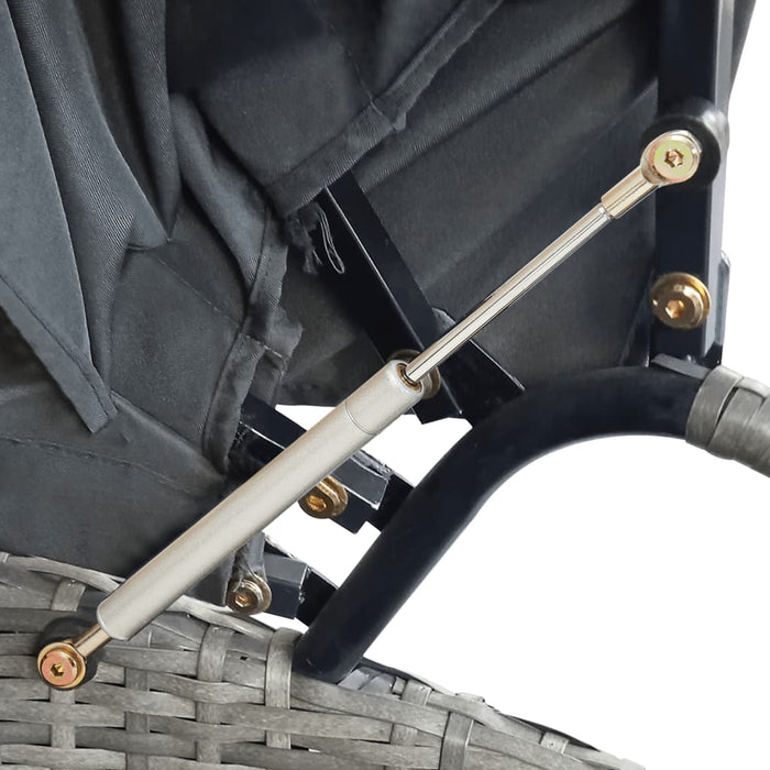 Lettino Prendisole con Baldacchino in Polyrattan Grigio  cod mxl 73228