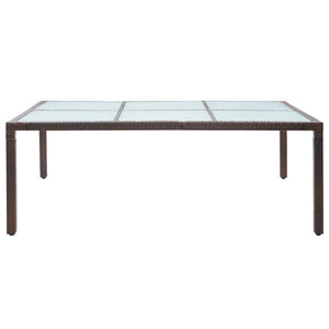 Tavolo da Pranzo da Giardino Marrone 200x150x74cm in Polyrattan 46128