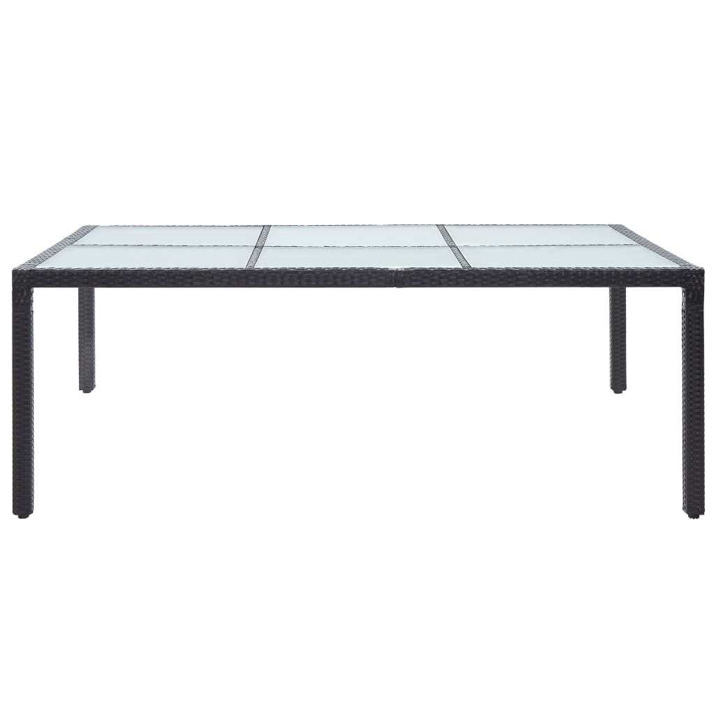 Tavolo da Pranzo da Giardino Nero 200x150x74 cm in Polyrattan 46129