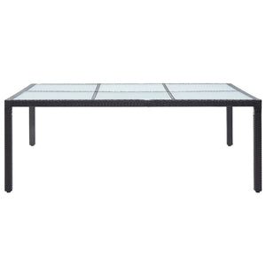Tavolo da Pranzo da Giardino Nero 200x150x74 cm in Polyrattan 46129