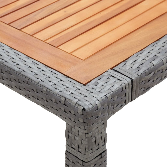 Tavolo da Giardino Grigio 200x150x74cm Polyrattan Legno Acacia 46135