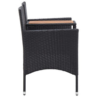 Panca da Giardino a 2 Posti con Tavolino 143 cm Polyrattan Nero 46146