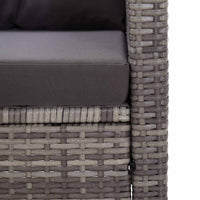 Divano da Giardino 2 Posti con Cuscini Grigio 124 cm Polyrattan 46154