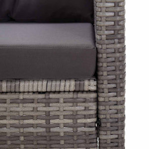 Divano da Giardino 2 Posti con Cuscini Grigio 124 cm Polyrattan 46154