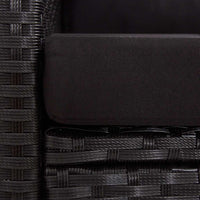 Divano da Giardino 2 Posti con Cuscini Nero 124 cm Polyrattan 46155