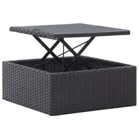 Lettino Prendisole con Tetto Nero in Polyrattan cod mxl 68647