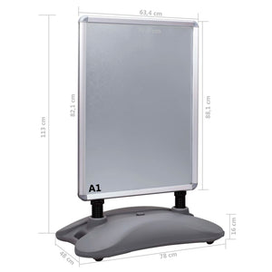 Piedistallo per Poster A1 Base ad Acqua Grigio Lega Alluminio cod mxl 73375