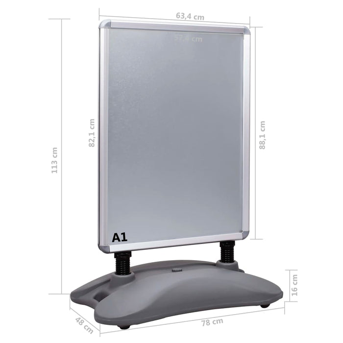 Piedistallo per Poster A1 Base ad Acqua Grigio Lega Alluminio cod mxl 73375
