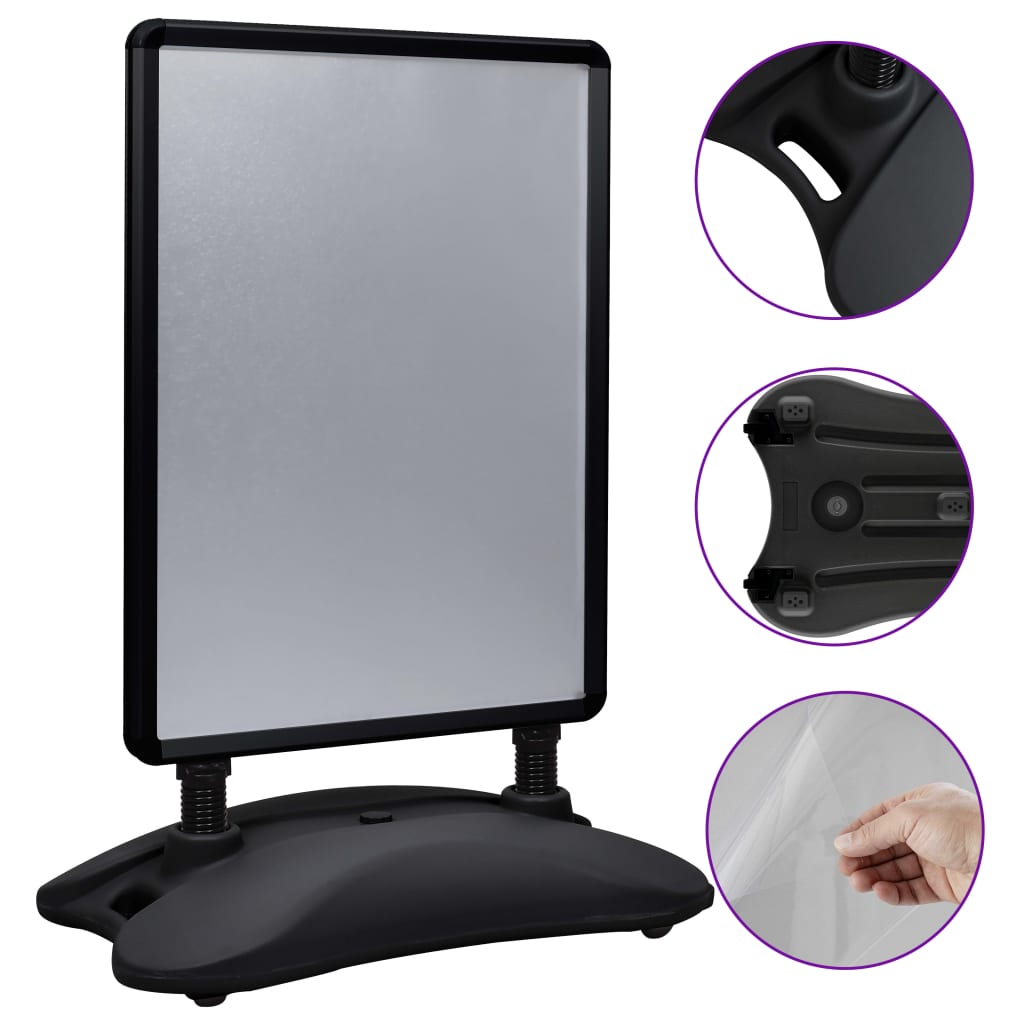 Piedistallo per Poster A1 Base ad Acqua Nero Lega di Alluminio 51205