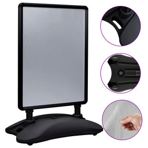 Piedistallo per Poster A1 Base ad Acqua Nero Lega di Alluminio 51205