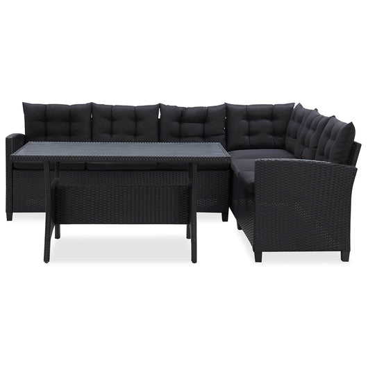 Set di mobili da esterno Nero polyrattan 46101