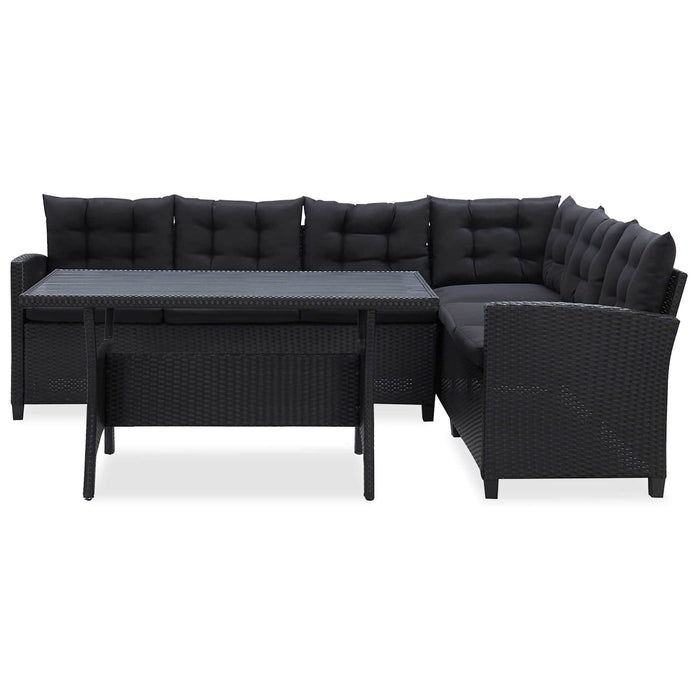 Set di mobili da esterno Nero polyrattan 46101