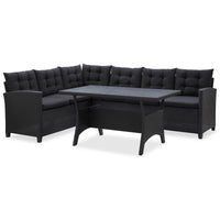 Set di mobili da esterno Nero polyrattan 46101