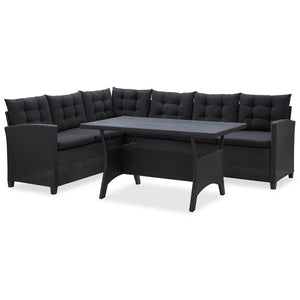 Set di mobili da esterno Nero polyrattan 46101