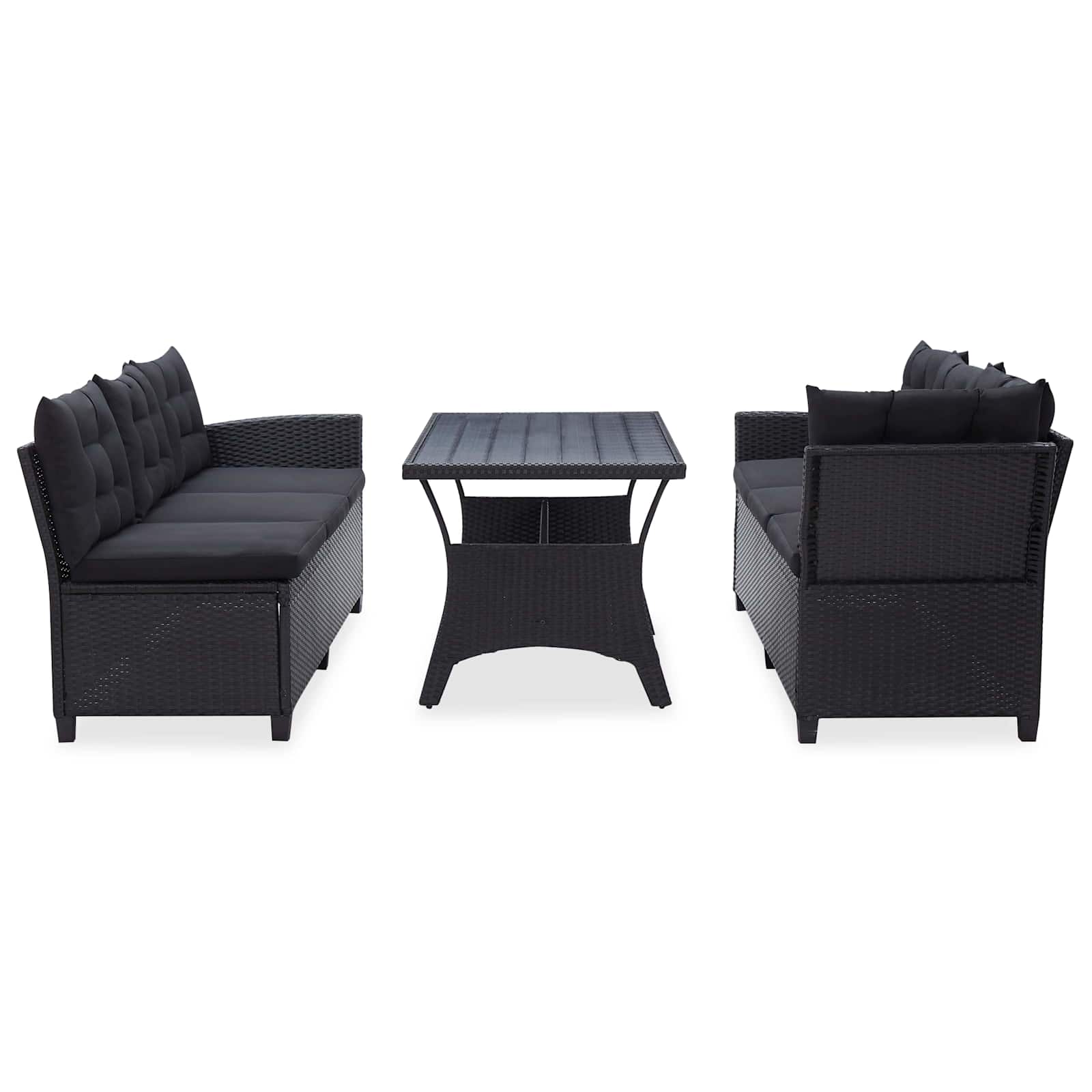 Set di mobili da esterno Nero polyrattan 46101