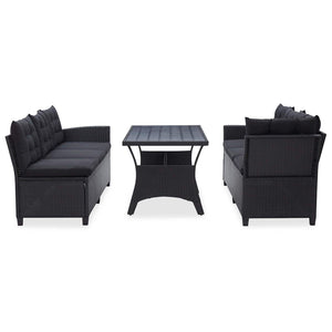 Set di mobili da esterno Nero polyrattan 46101