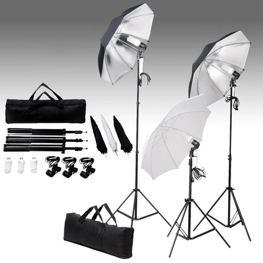 Kit professionale per studio fotografico con 5 fondali e set di illuminazione 02_0001488