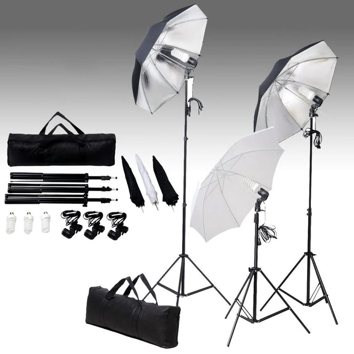 Kit professionale per studio fotografico con 5 fondali e set di illuminazione 02_0001488