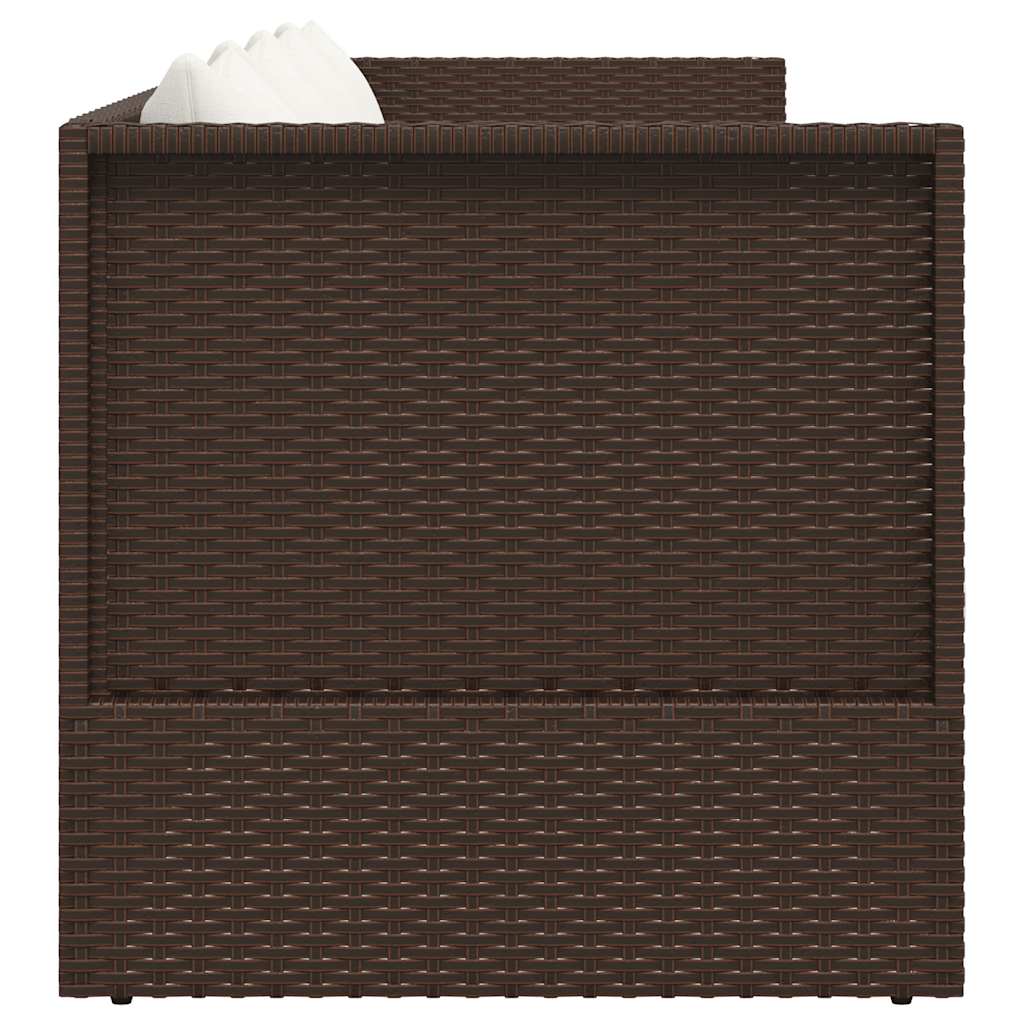 Lettino da Giardino con Cuscini-Sedia da esterno in Polyrattan Marrone