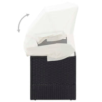 Sdraio sdraio prendisole lettino da giardino terrazzo arredo da esterno con tendalino nero resina intrecciata 02_0012278