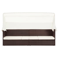 Divano da Giardino con Tettoia in Polyrattan Marrone 49394