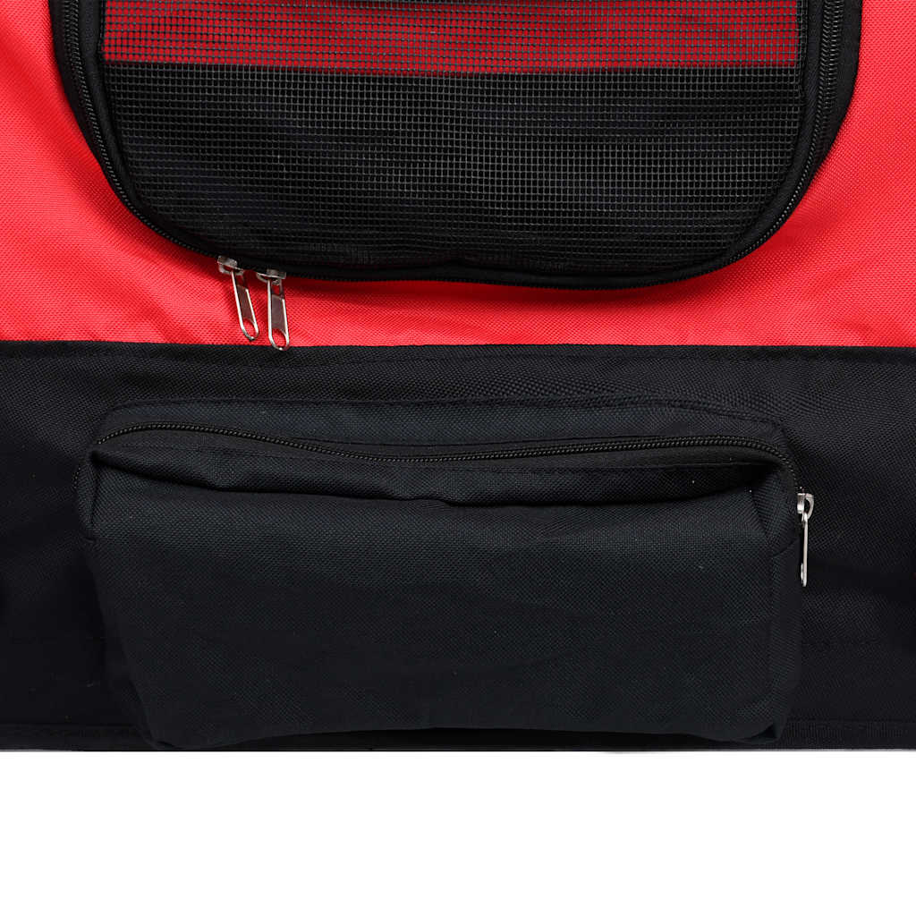 Rimorchio per Animali Domestici e Passeggino 2in1 Rosso e Nero 92437