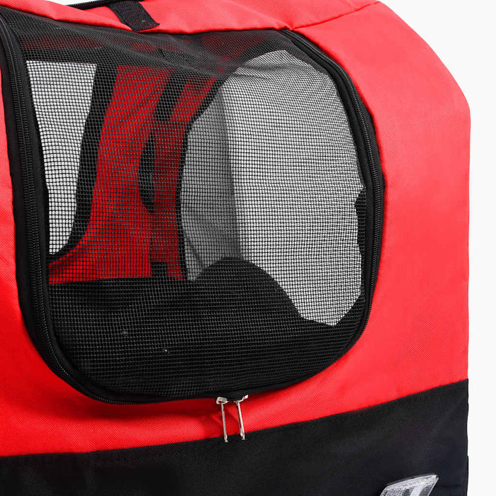 Rimorchio per Animali Domestici e Passeggino 2in1 Rosso e Nero 92437