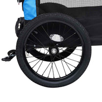 Carrello rimorchio per bicicletta trasporto cani passeggino 2 in 1 blu 02_0044376