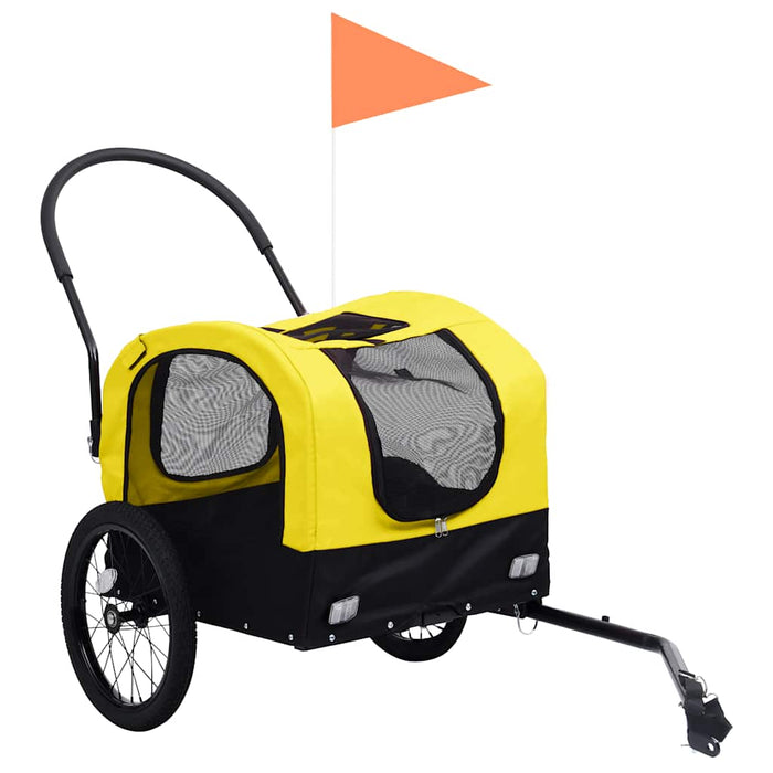 Rimorchio Bici per Animali e Carrello Jogging Giallo e Nero cod mxl 65995
