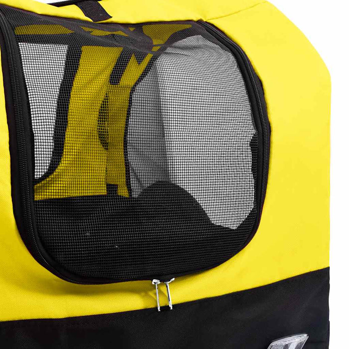 Rimorchio Bici per Animali Carrello Jogging 2in1 Giallo e Nero 92439