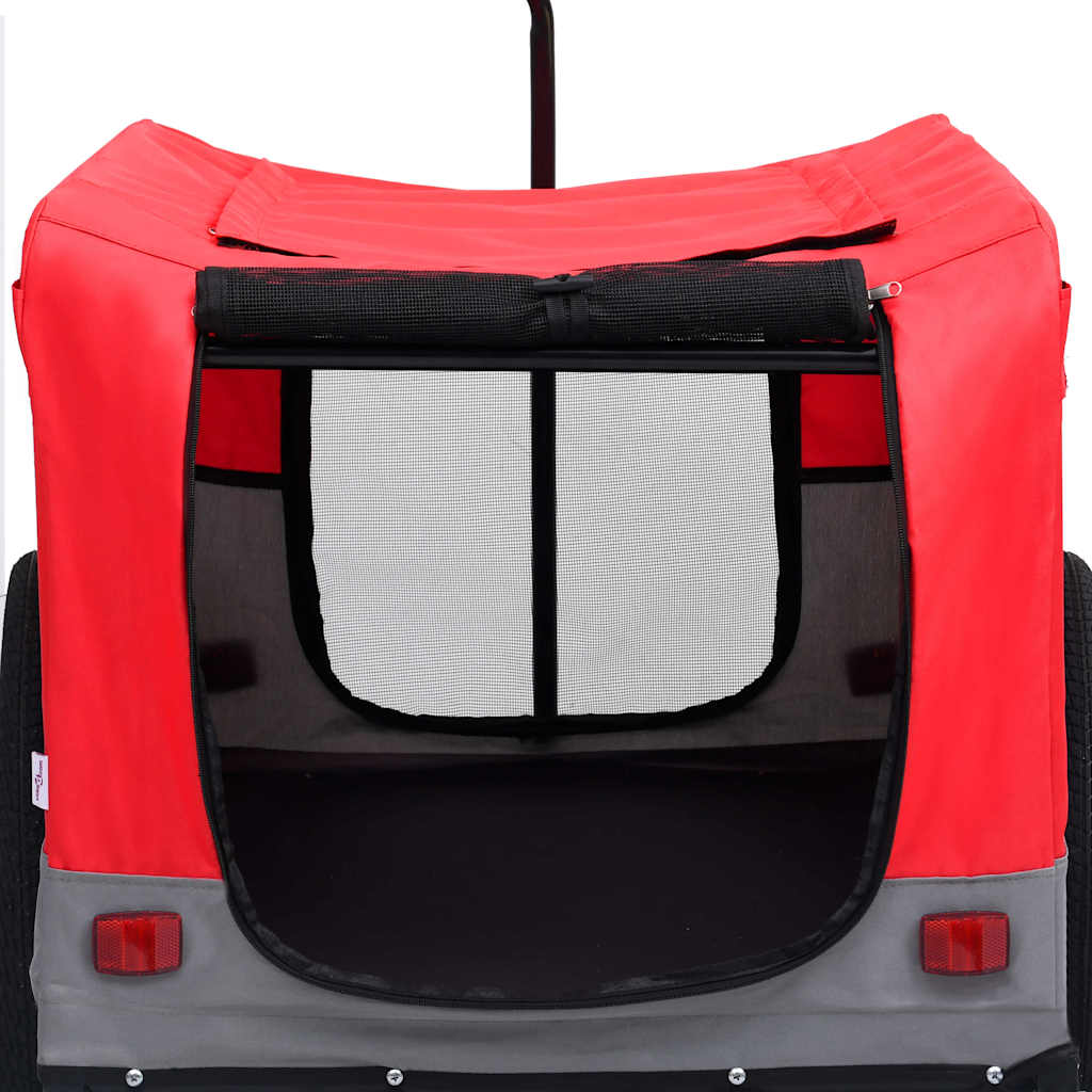 Carrello rimorchio per bicicletta trasporto cani passeggino 2 in 1 rosso 02_0044380
